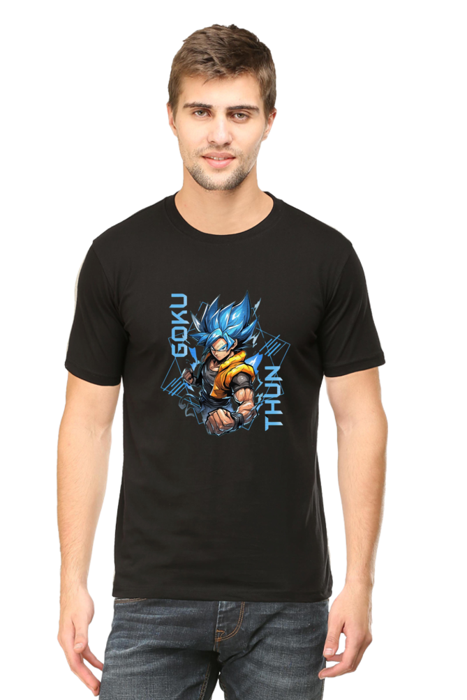 Male Round Neck Half Sleeve Classic T-Shirt – Dragon Ball Son Goku Design