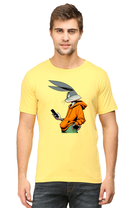 Male Round Neck Half Sleeve Classic T-Shirt – Bugs Bunny Design